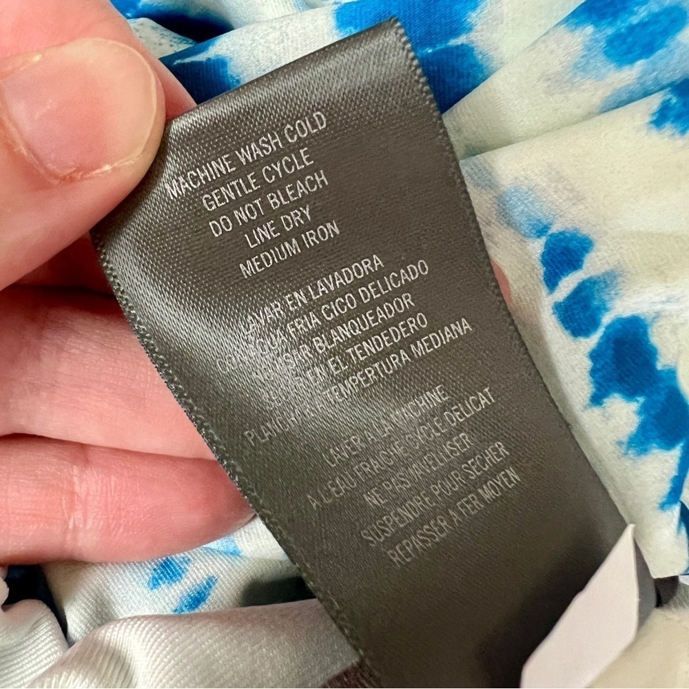 NEW Vince Camuto Blue Tie Dye V Wire Tassels Tie Bow Strap One Piece Swimsuit 4 - Picture 11 of 11